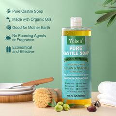 Yoken Castile Soap lather closeup highlights rich, fragrance free foam