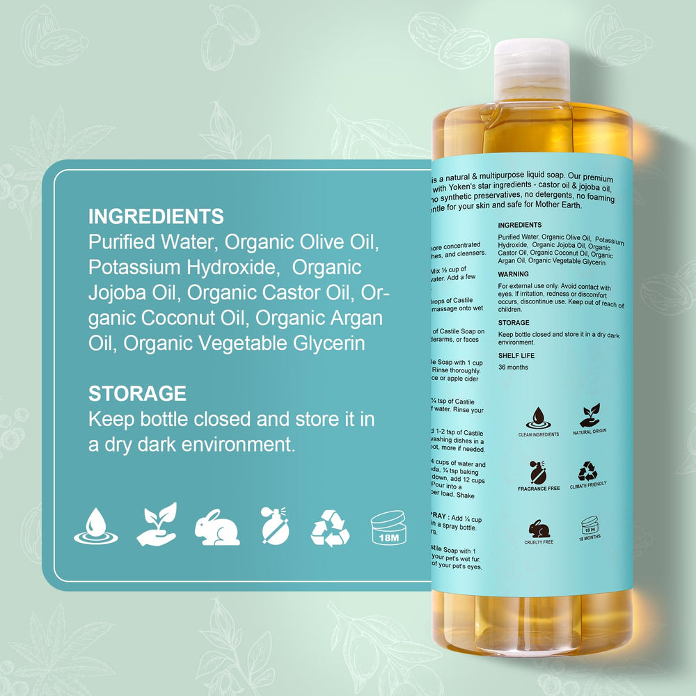 Yoken Castile Soap works as pet shampoo with gentle cleansing.