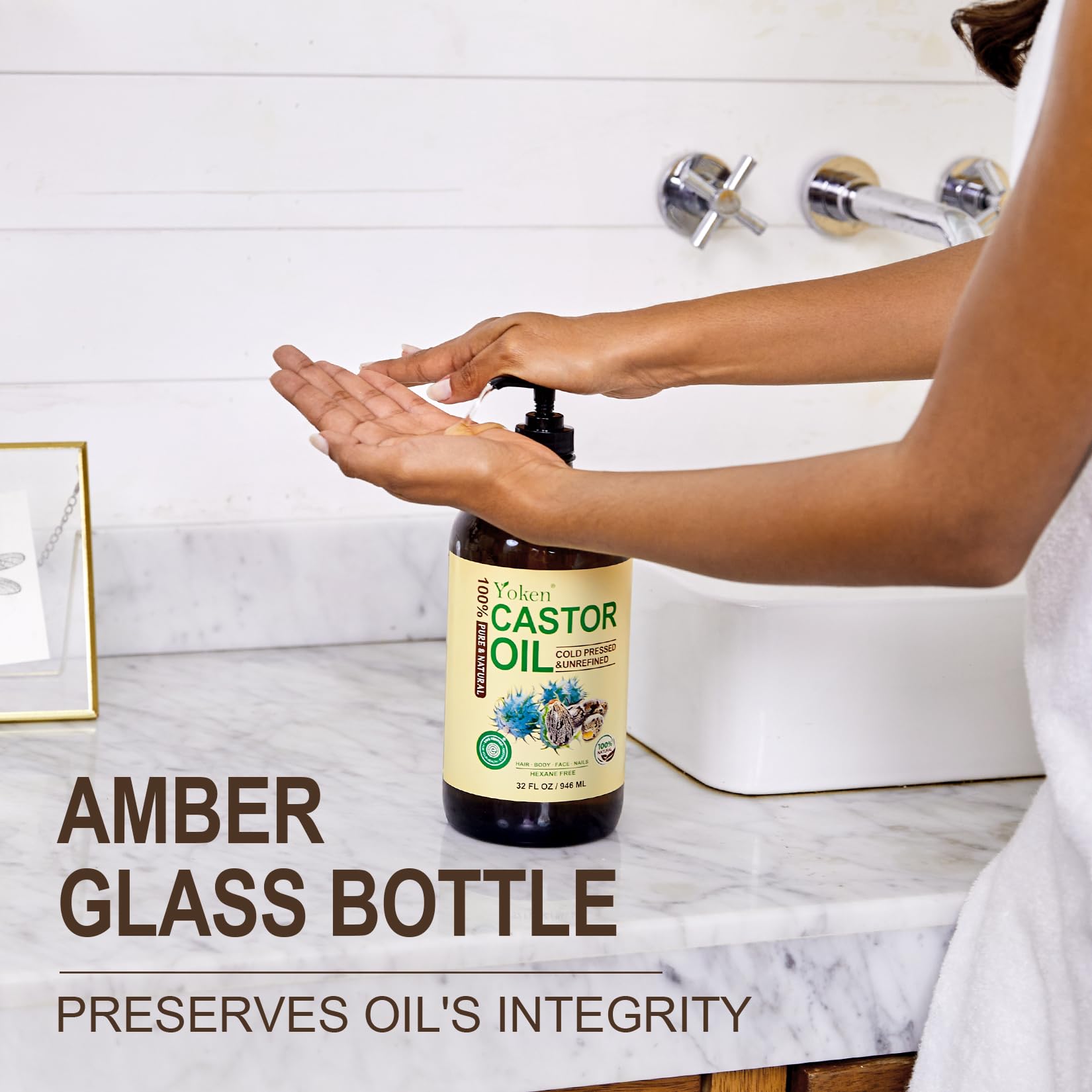 Yoken castor oil virgin, unrefined oil designed for best texture.