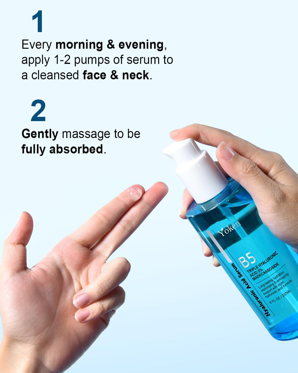Yoken fragrance-free label emphasizes gentle, irritation-free hydration.