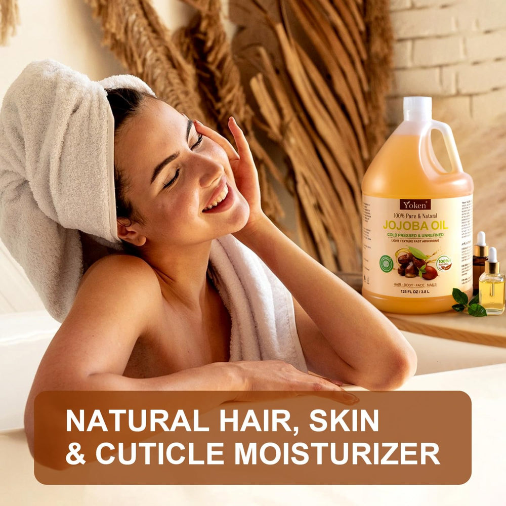 Yoken Jojoba Oil massage oil image demonstrates smooth glide and hydration.