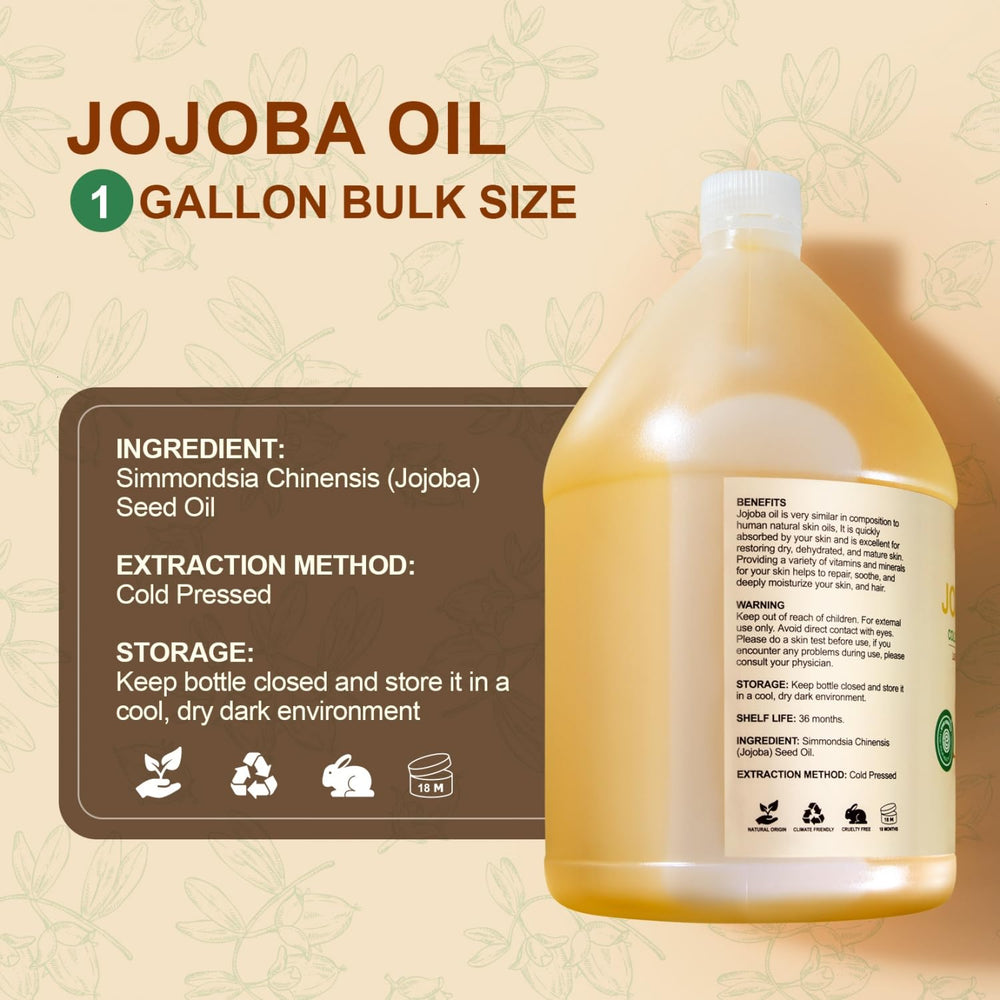 Yoken Jojoba Oil storage bottle highlighting BPA-free packaging and safety.