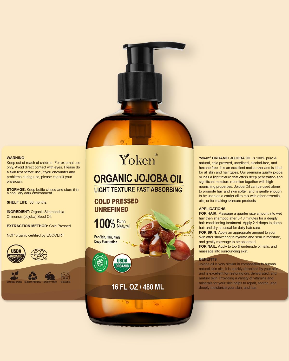 Yoken Jojoba Oil is third-party tested for quality and safety in everyday use.