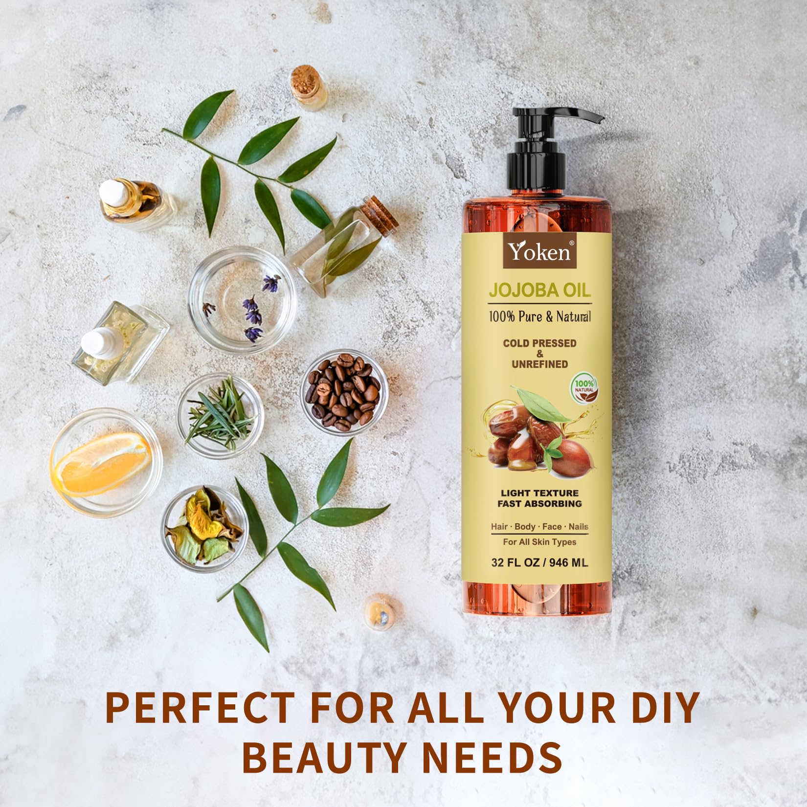 Yoken Jojoba Oil unrefined hexane-free clarity suitable for sensitive skin.