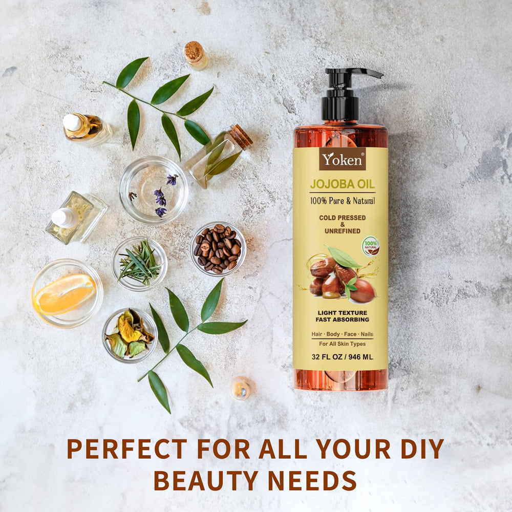 Yoken Jojoba Oil unrefined hexane-free clarity suitable for sensitive skin.