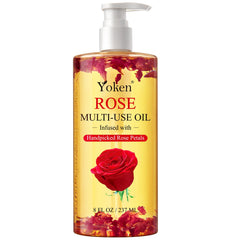 Yoken multi-use body oil pump bottle for easy, controlled hydration after shower.