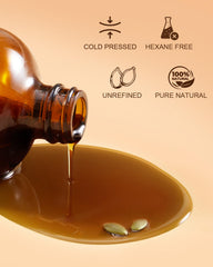 Yoken pumpkin seed oil pump-top demonstrates easy dosing for moisturization.