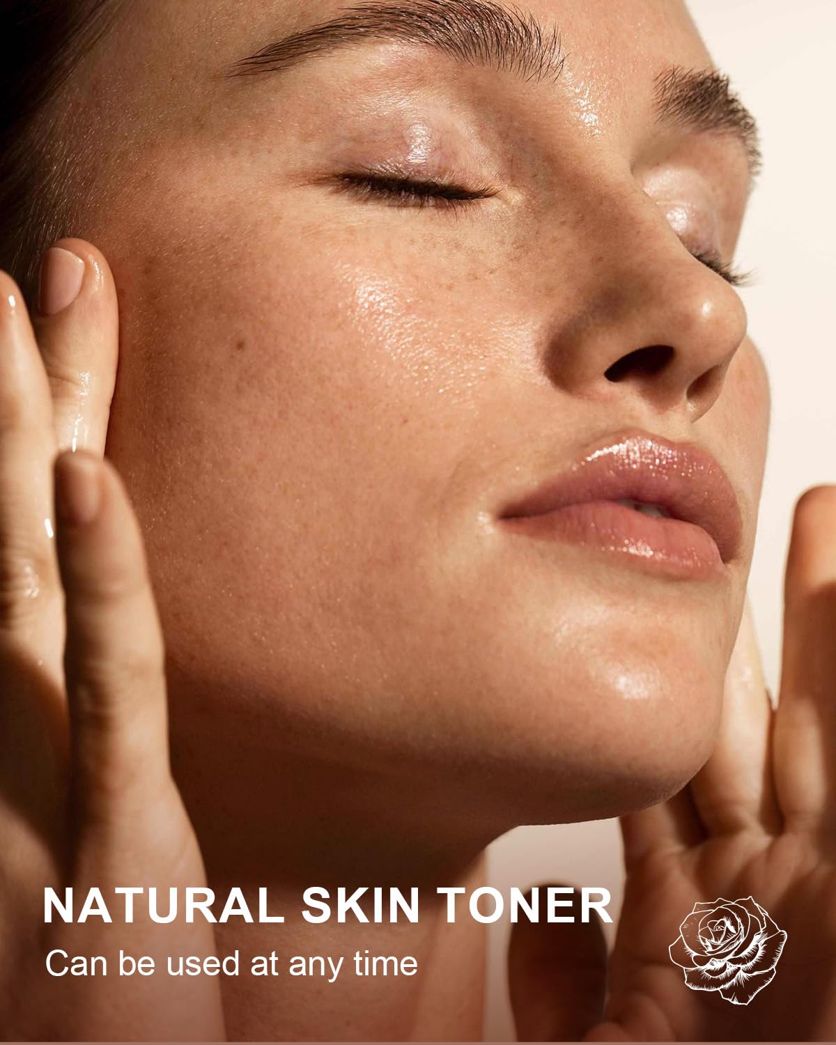 Yoken Rose Water Toner sprayed on face for gentle daily skincare.