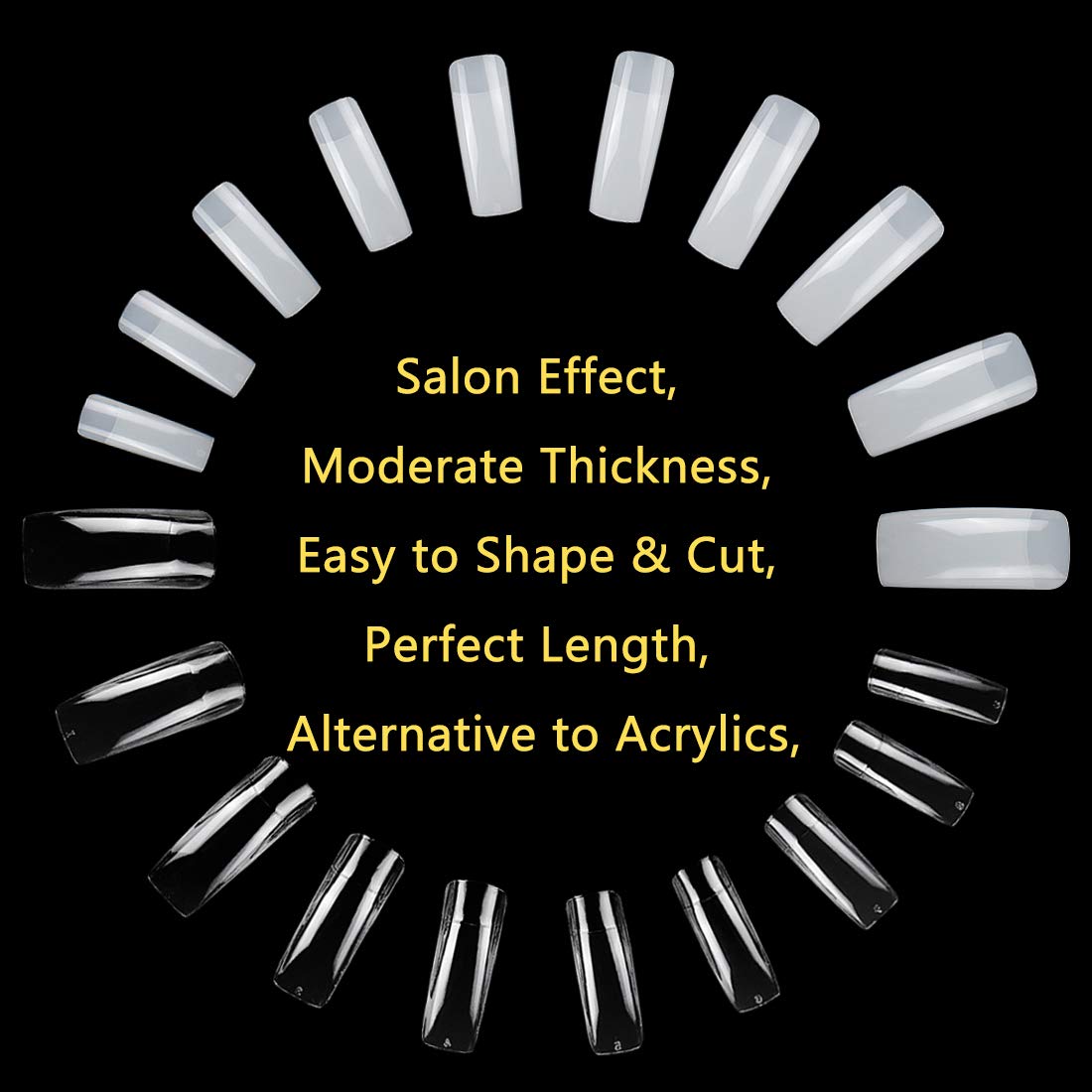 Yokilly ABS material durable nail tips designed for weeks wear