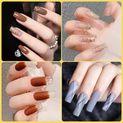 Yokilly clear square nail tips close-up showing natural look for acrylic nails