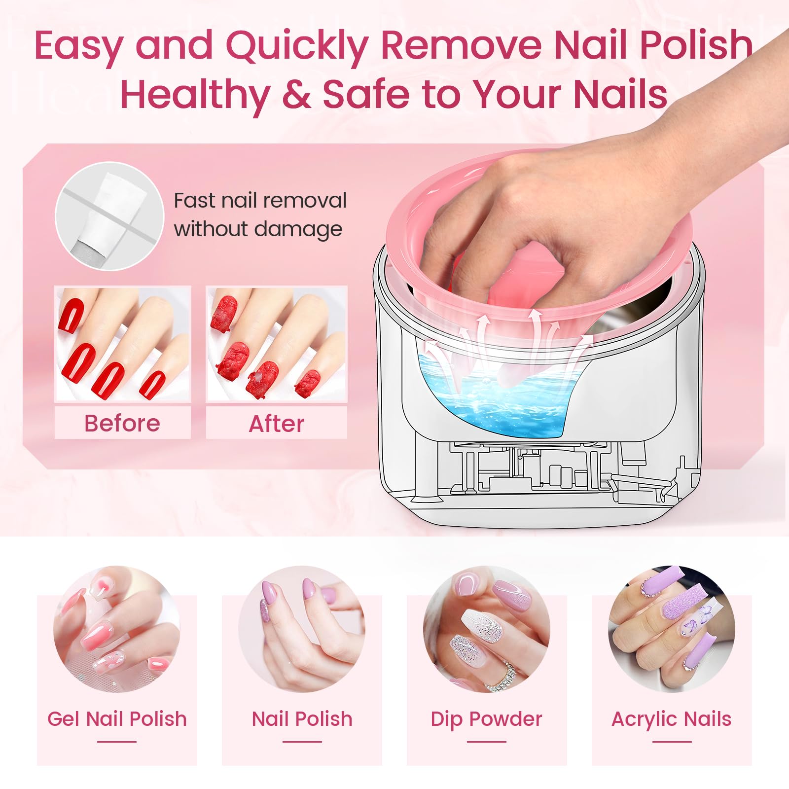 Yokilly Nail Bowl Heated ergonomic grooves support fatigue-free soaking sessions.