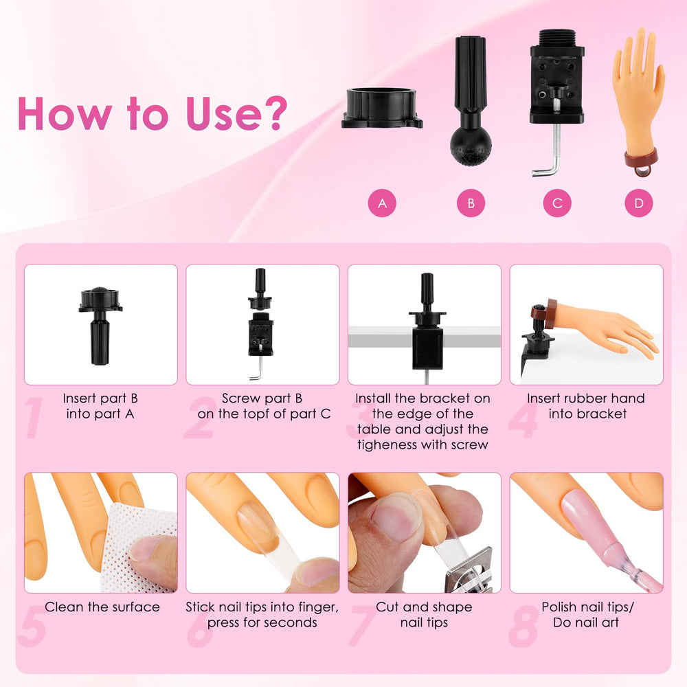 Yokilly Practice Hand supports acrylics, dip powders, and gels for versatile practice.