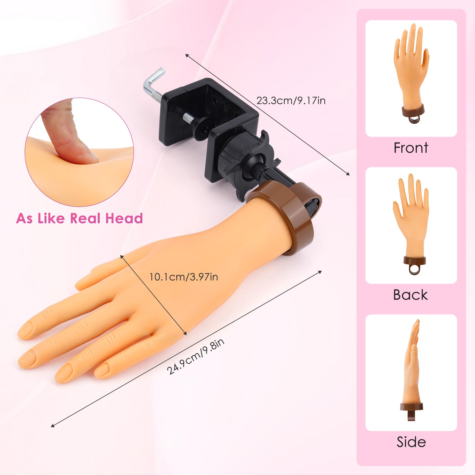 Yokilly Practice Hand nail tips kit improves tip fitting practice and nail shaping.
