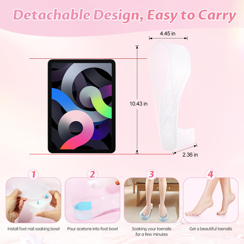 Yokilly two-piece nail soak-off bowl packaging highlights convenient, ergonomic design.