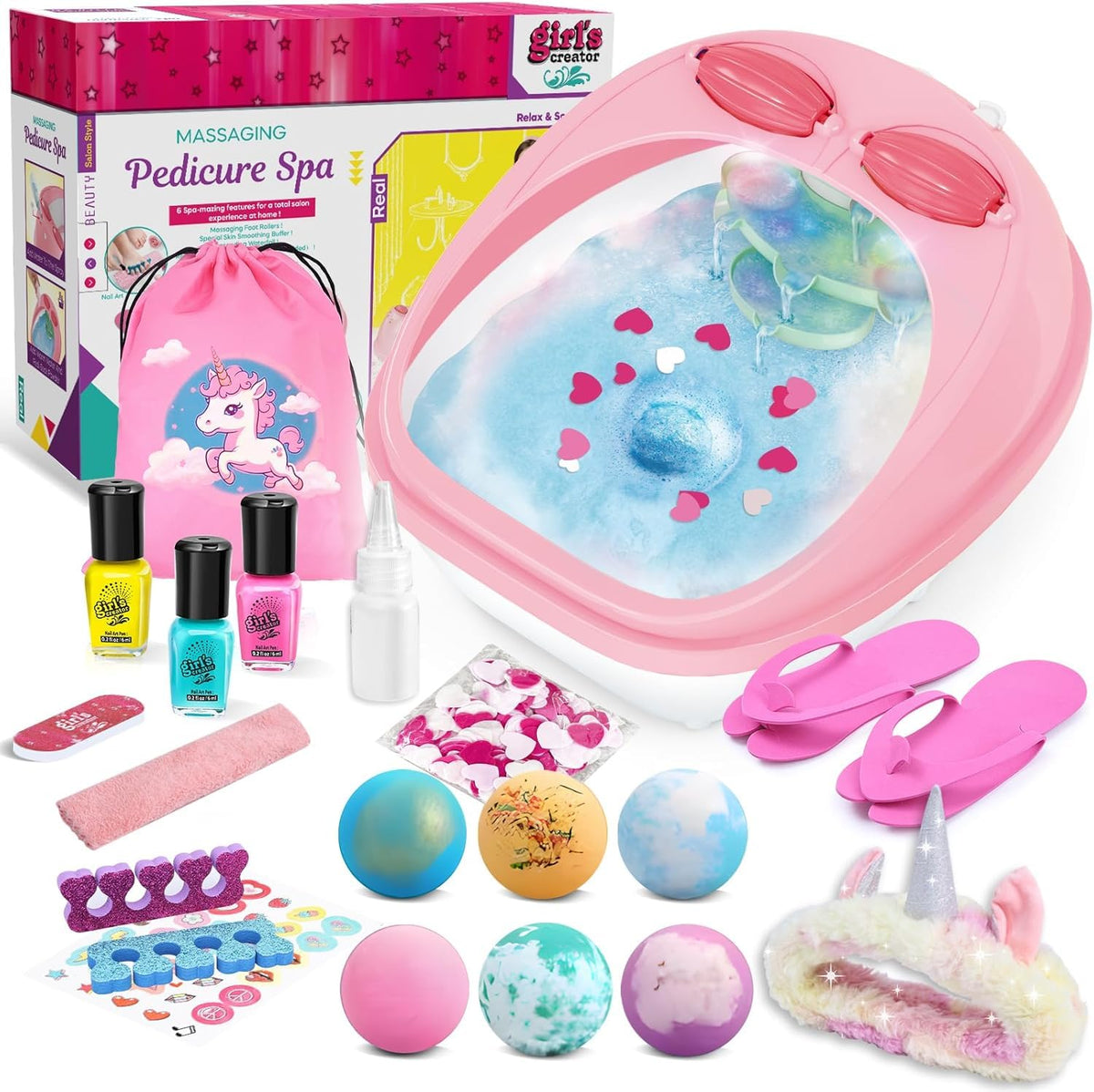Yoloflix spa day gift set box for gifting and pretend spa play