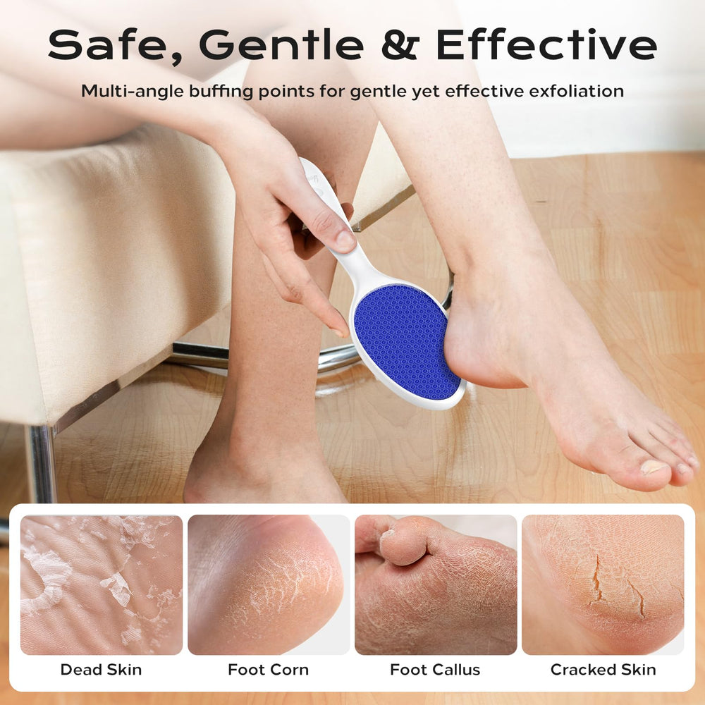 Yomanta foot file circle-texture smooth side removes fine hairs without tugging.