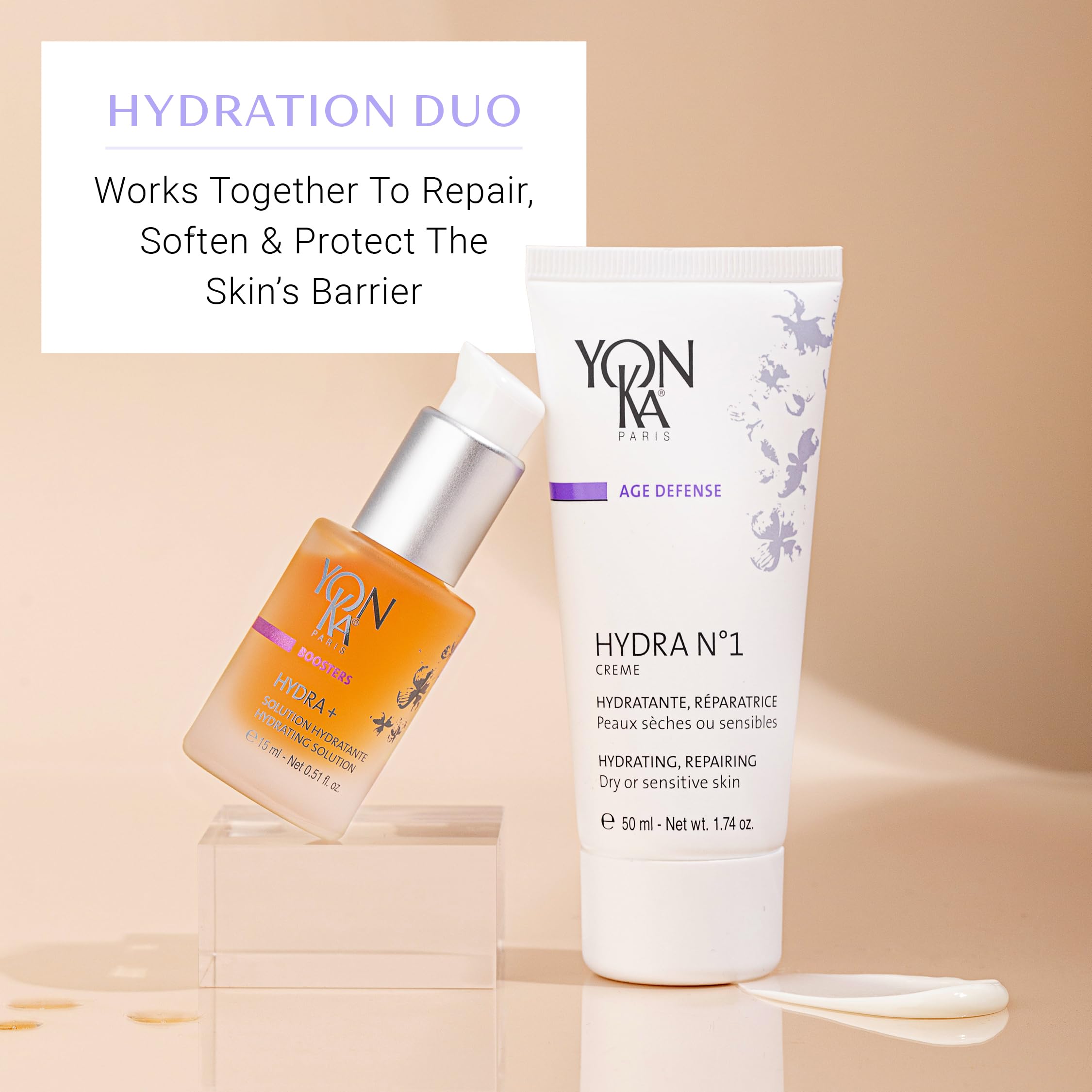 Yon-Ka Hydra N°1 Creme natural-origin ingredients close-up emphasizes plant-based care.