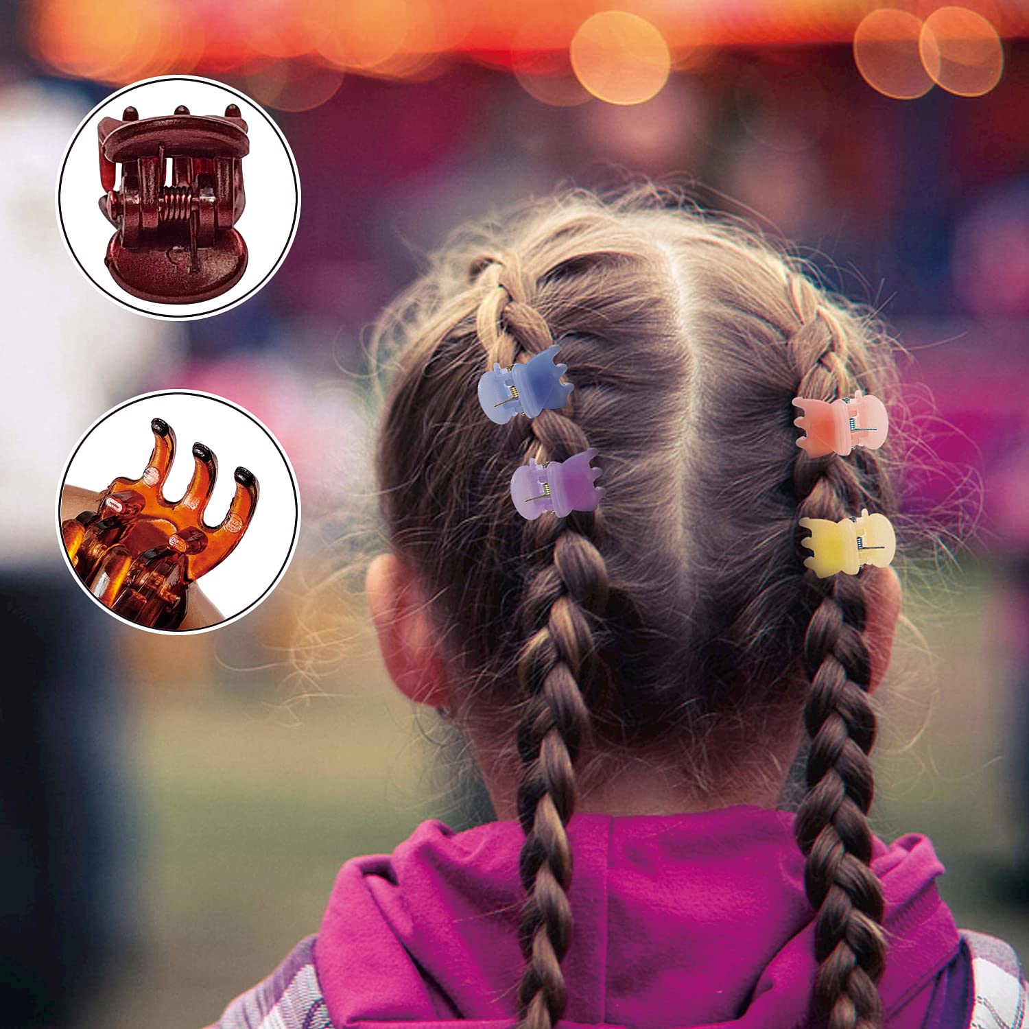 Yongdeli brown clip provides discreet hold for mixed-color hair.