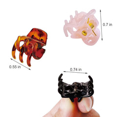 Yongdeli mini hair claw clip in clear shows gentle hold for bangs.