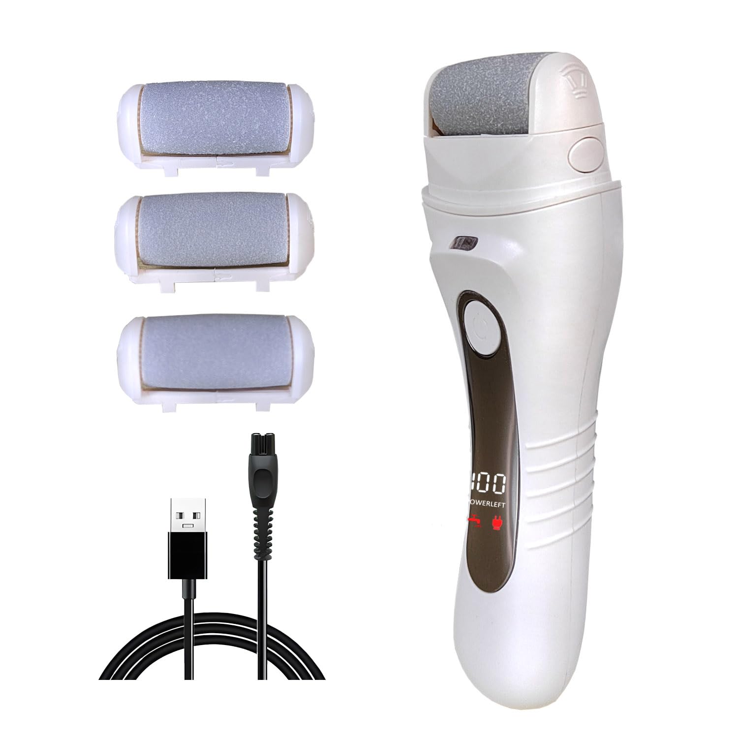YONGYAO electric callus remover front view, portable for at-home pedicures.