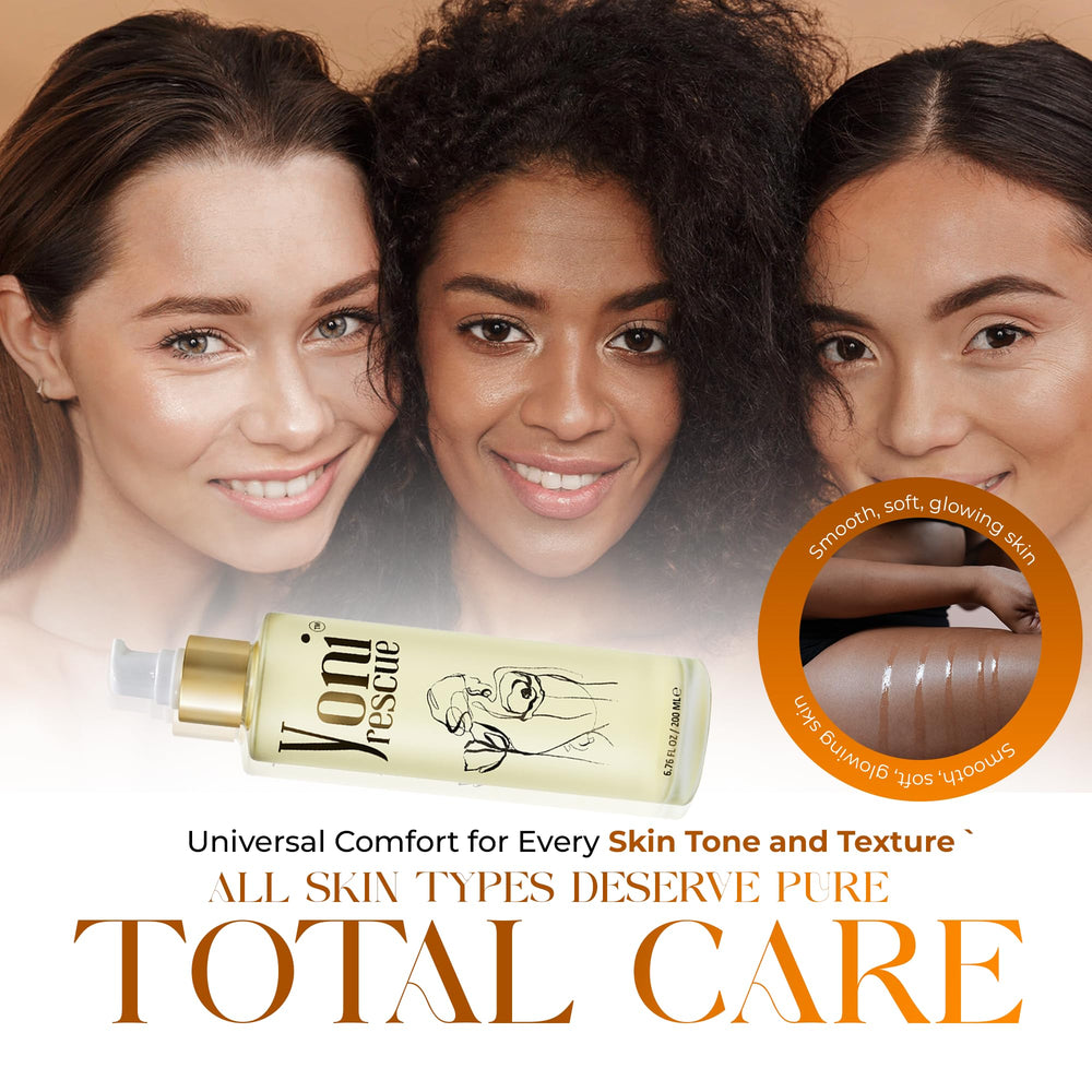 Yoni Rescue Vanilla Body Oil application on arm for quick hydration