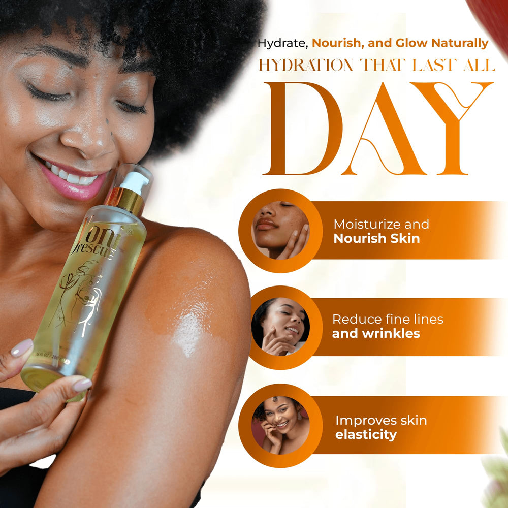 Yoni Rescue Vanilla Body Oil pour demonstrates quick absorption after shower
