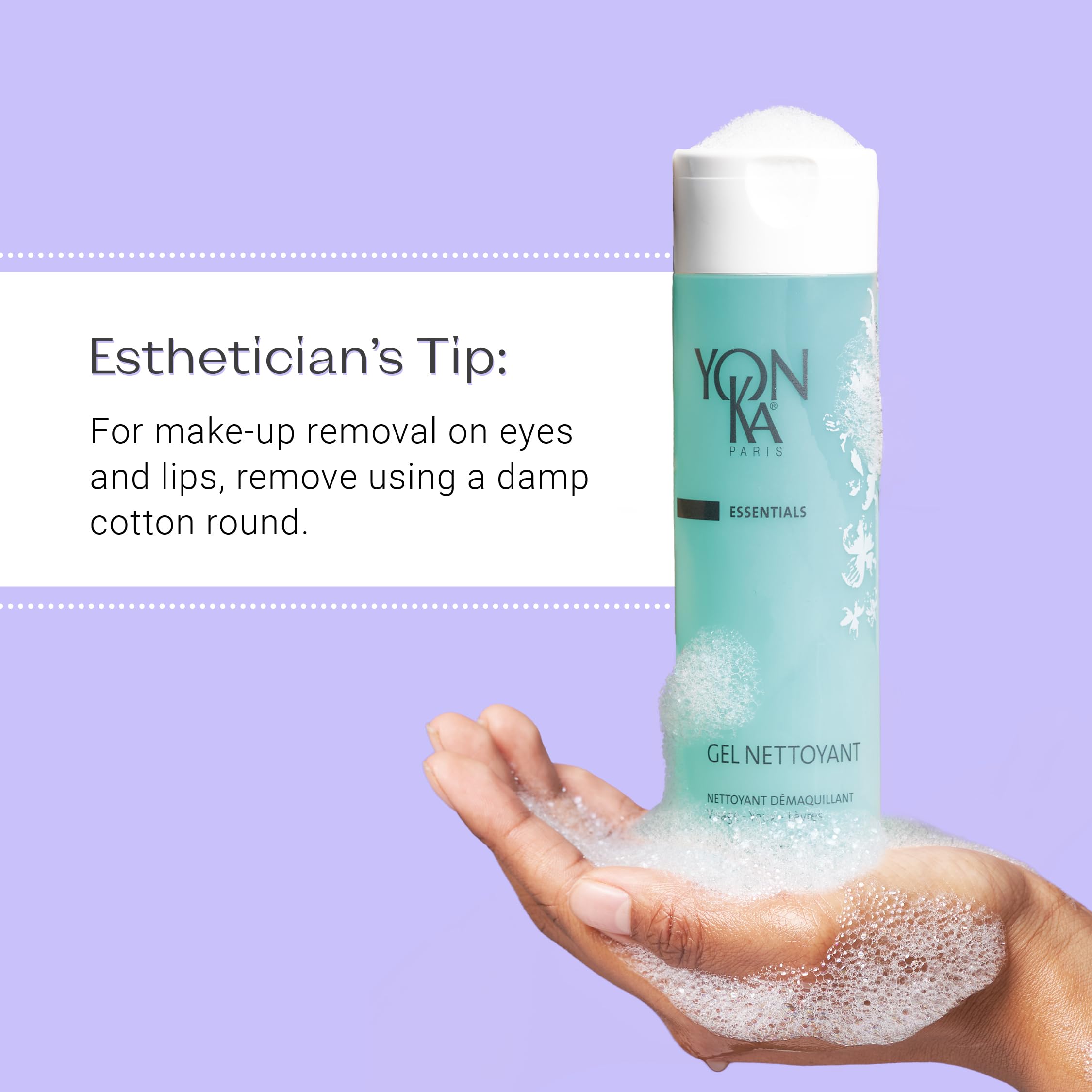 Yonka Gel Cleanser aftercare step paired with Lotion Yon-Ka for balanced skin