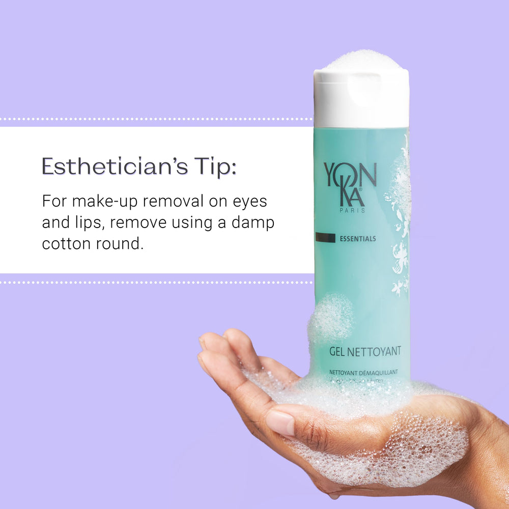 Yonka Gel Cleanser aftercare step paired with Lotion Yon-Ka for balanced skin