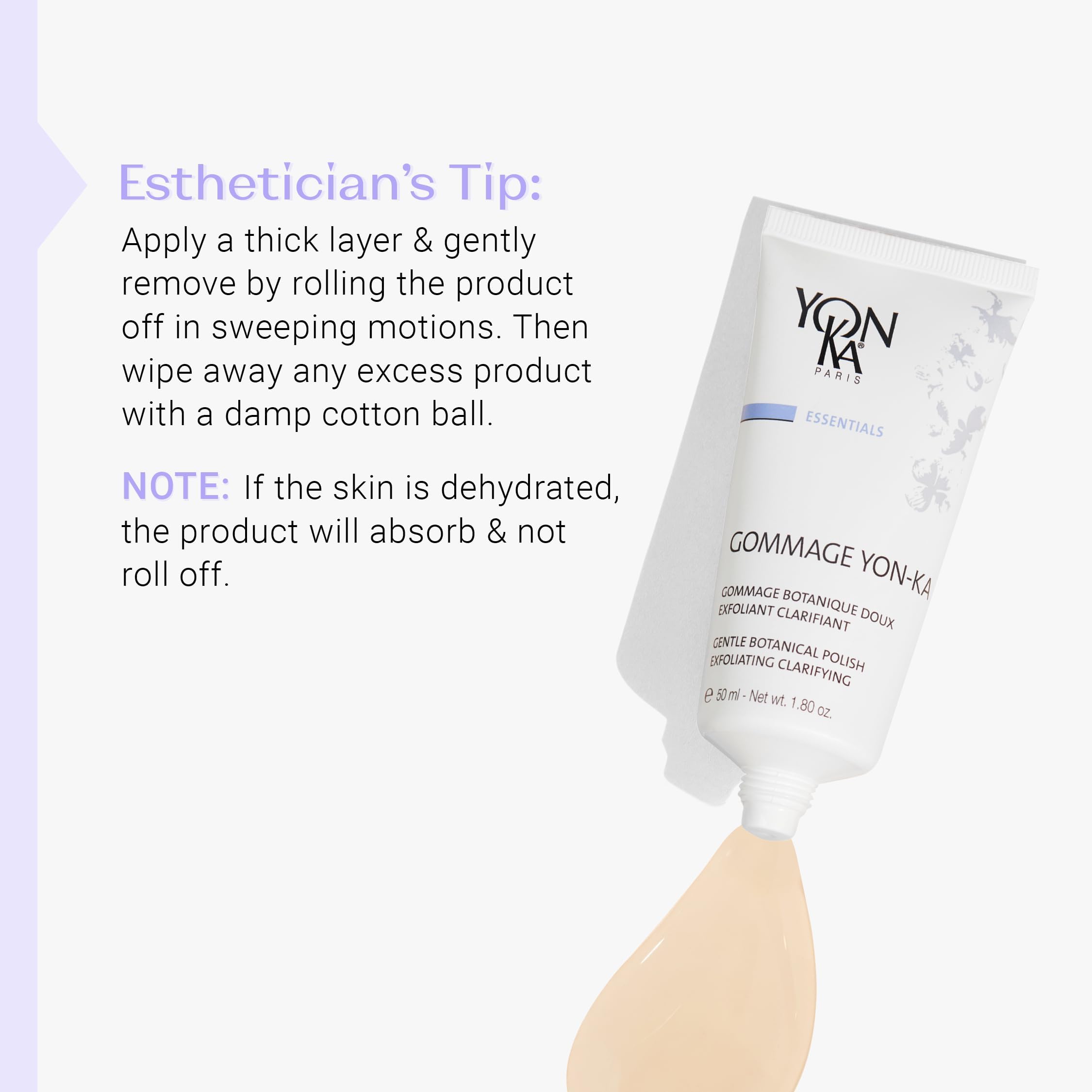 Yon-Ka Gommage Peeling Gel with brown seaweed extract supports hydration and balance.