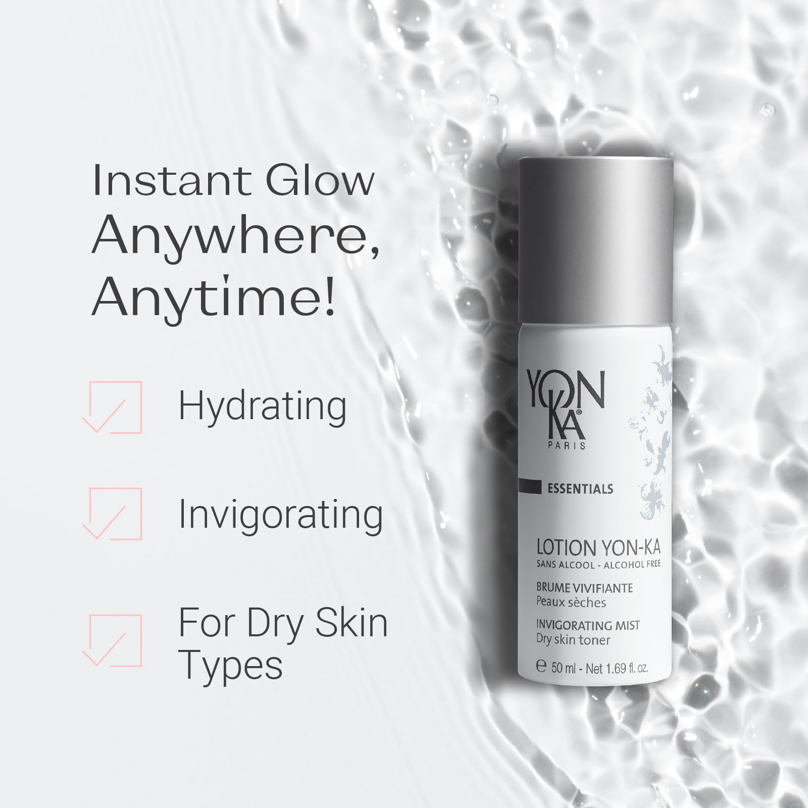 Yon-Ka Lotion PS Toner mist-dispense illustrating a refreshing hydration spray.