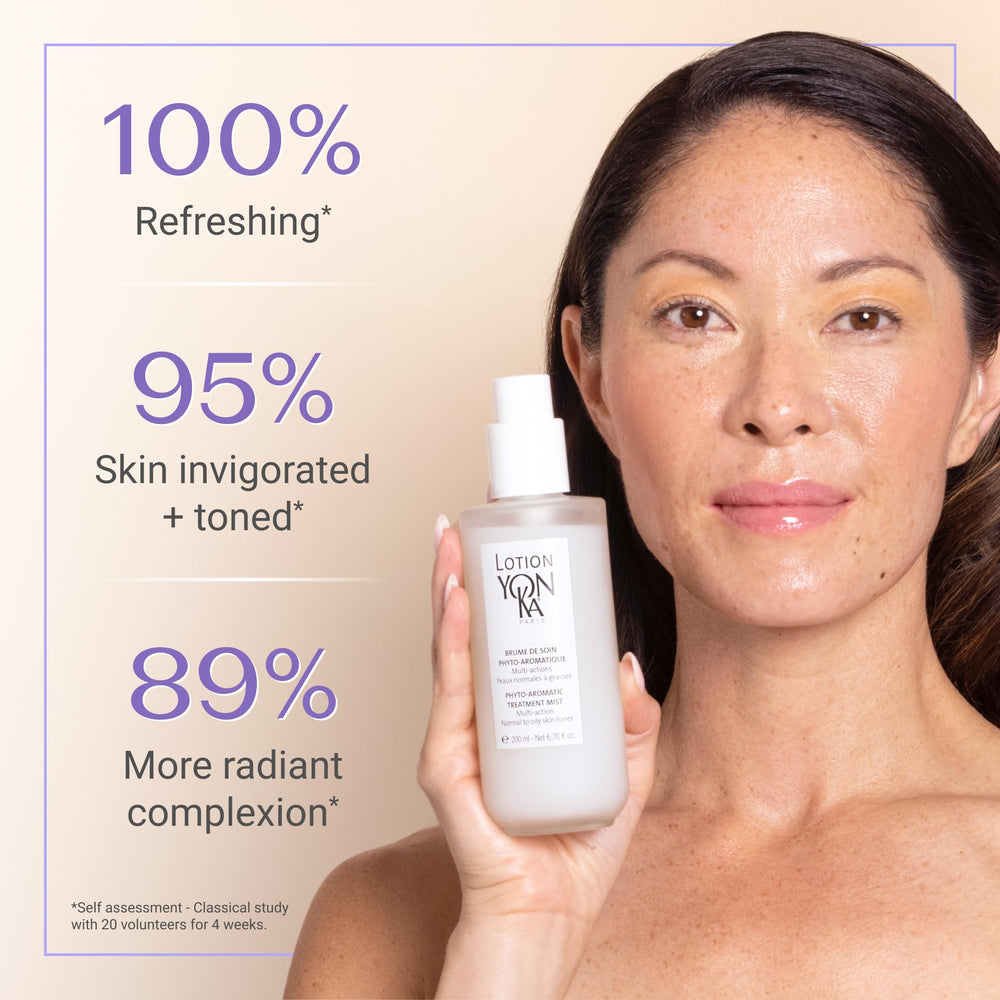Yonka Lotion PNG Toner packaging display highlights premium skincare