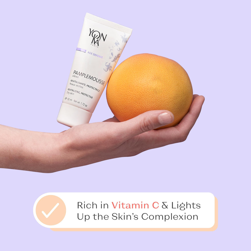 Yonka Pamplemousse PS cream label details reveal vitamin C formula for radiance