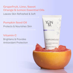Yonka Pamplemousse PS cream texture swatch shows smooth, breathable moisture