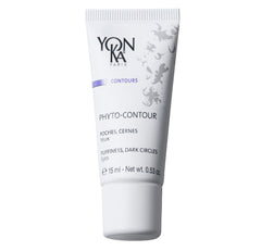 Yonka Phyto-Contour eye cream jar closeup shows rich texture for smoothing under-eye skin.