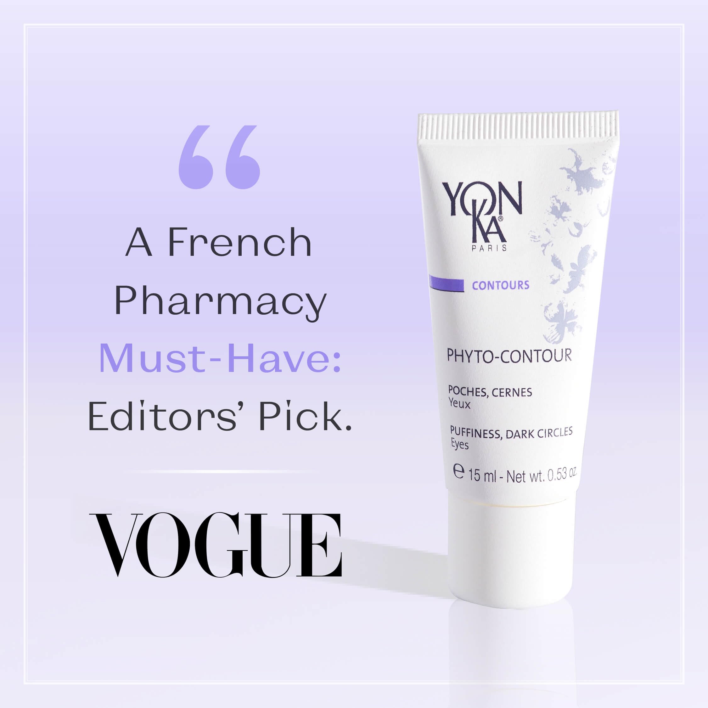 Yonka Phyto-Contour packaging front showcases premium skincare line inspired by phyto-aromatic science.