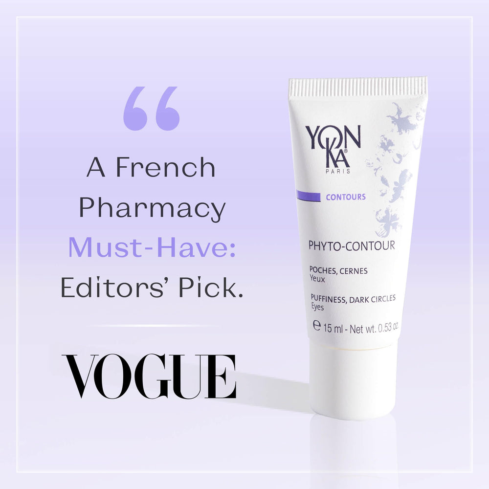 Yonka Phyto-Contour packaging front showcases premium skincare line inspired by phyto-aromatic science.