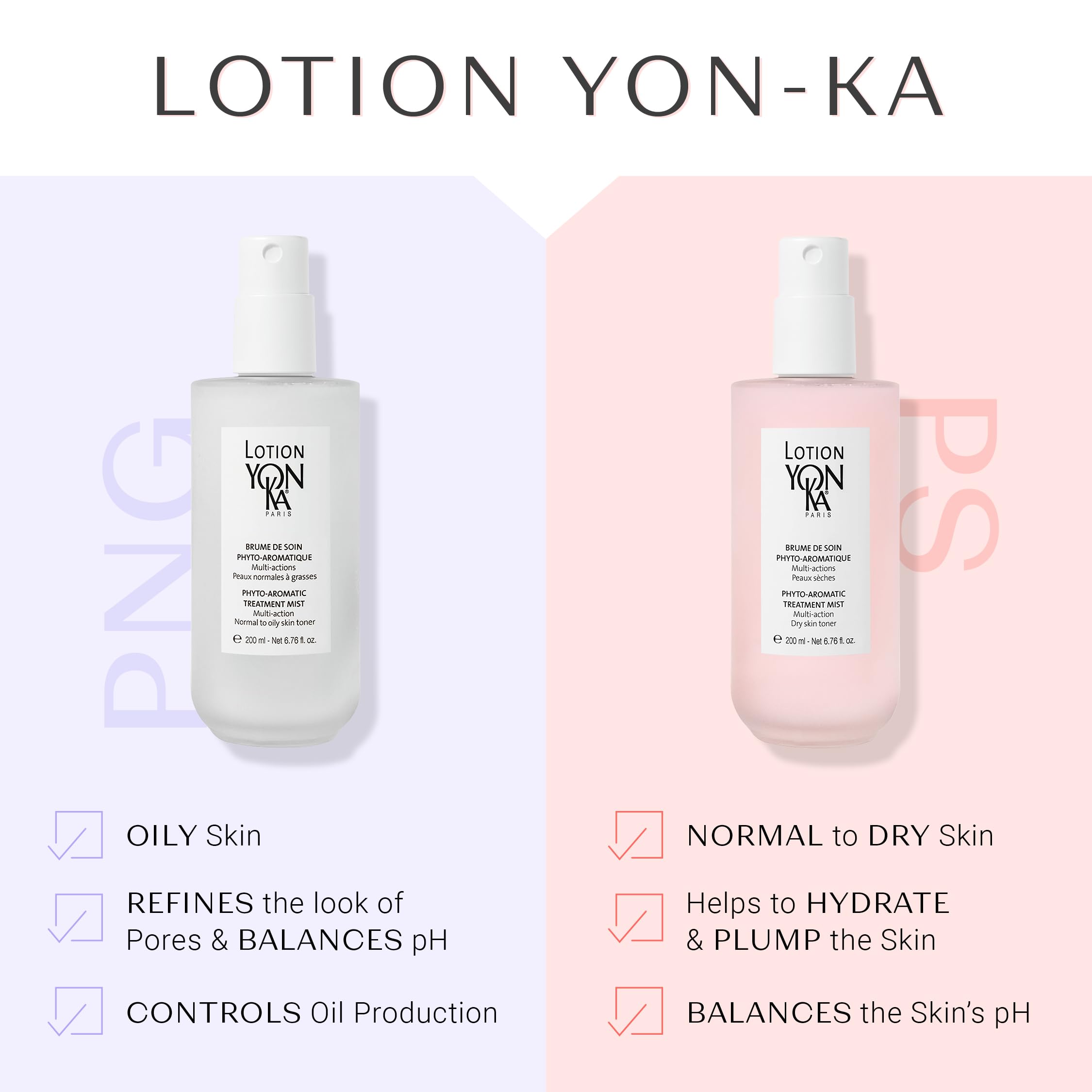 Yon-Ka PS soothing skin close-up displays calm, hydrated complexion.