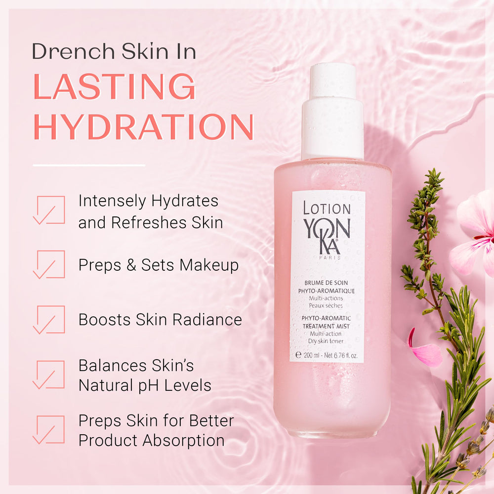 Yon-Ka PS Toner pour-action demonstrates easy post-cleanse refresh.