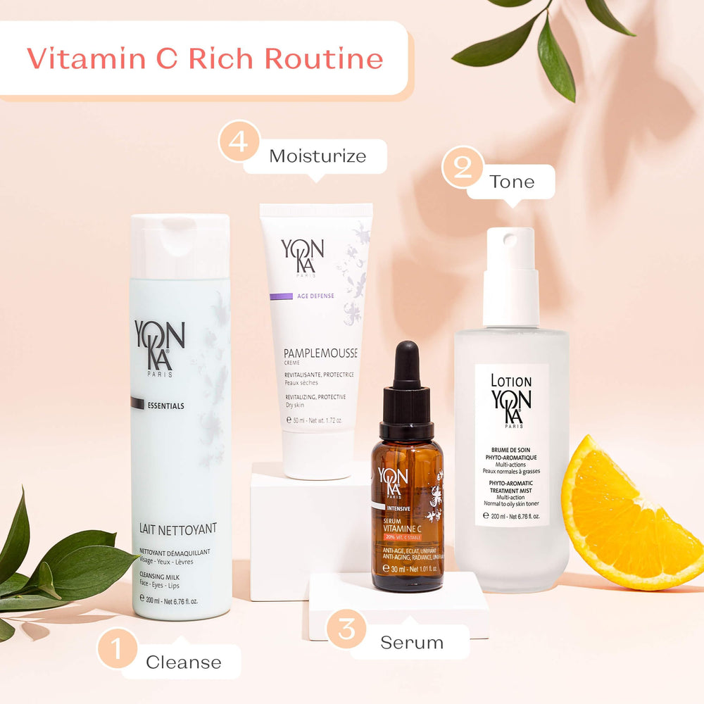 Yonka pumpkin seed oil ingredient vial highlights nourishing oils for balanced texture