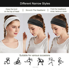 YONUF wide headbands gray pack highlight versatile, sweat-absorbent comfort.
