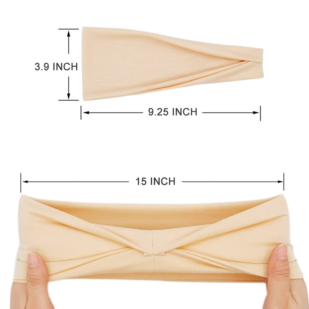 YONUF fashion headbands wide soft material close-up highlights breathable, comfortable fabric.
