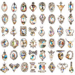 YOOCUS nail rhinestones Crystal AB with mixed shapes for eye-catching nail art and daily sparkle.