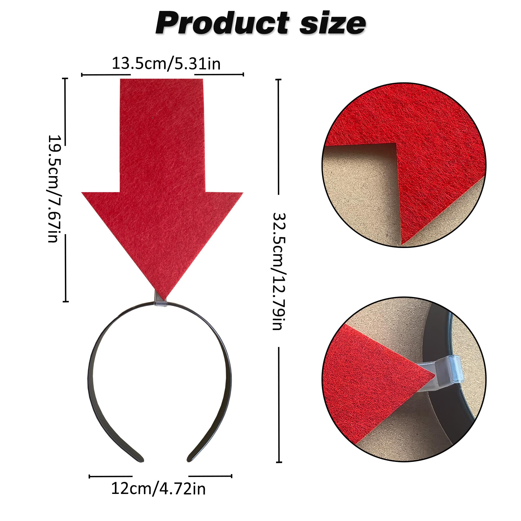 YOOLEETC arrow headband red arrow side view ideal for group coordination and photos.