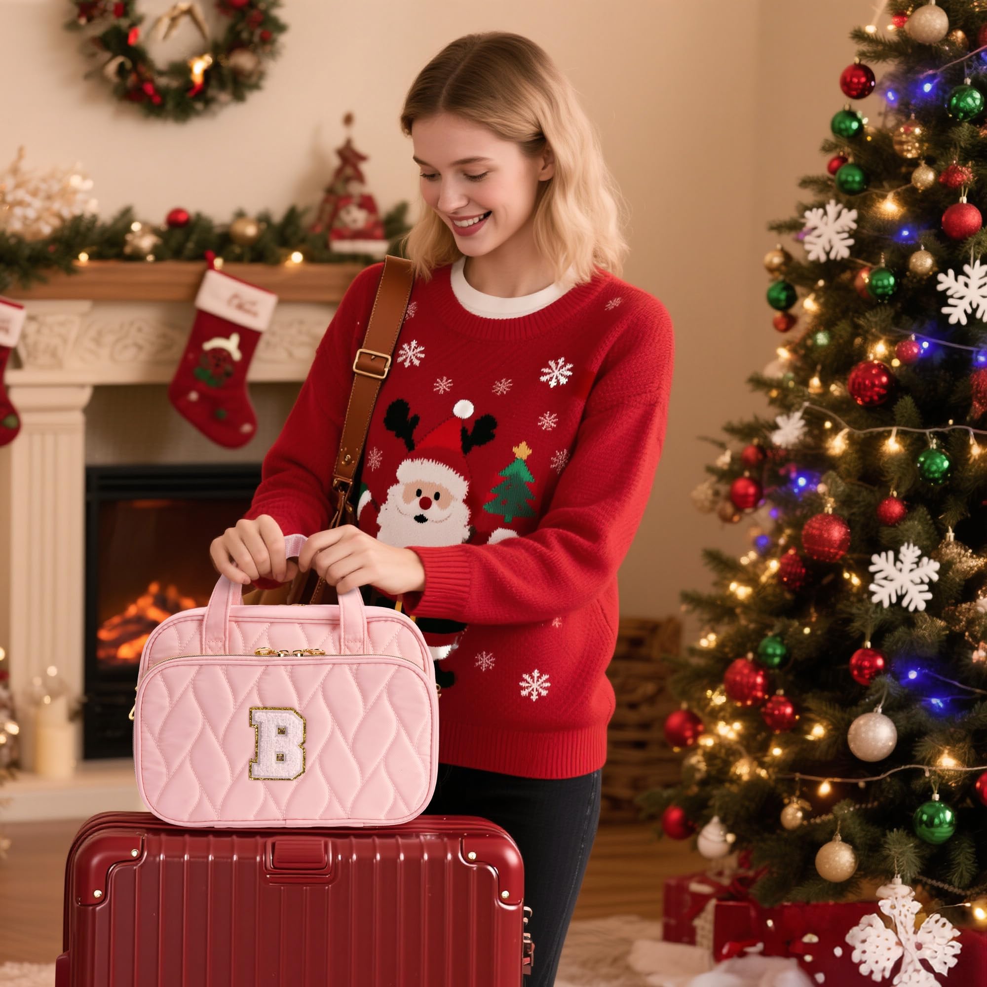 YOOLIFE hanging toiletry bag inside layout highlights four mesh pockets for tidy beauty essentials