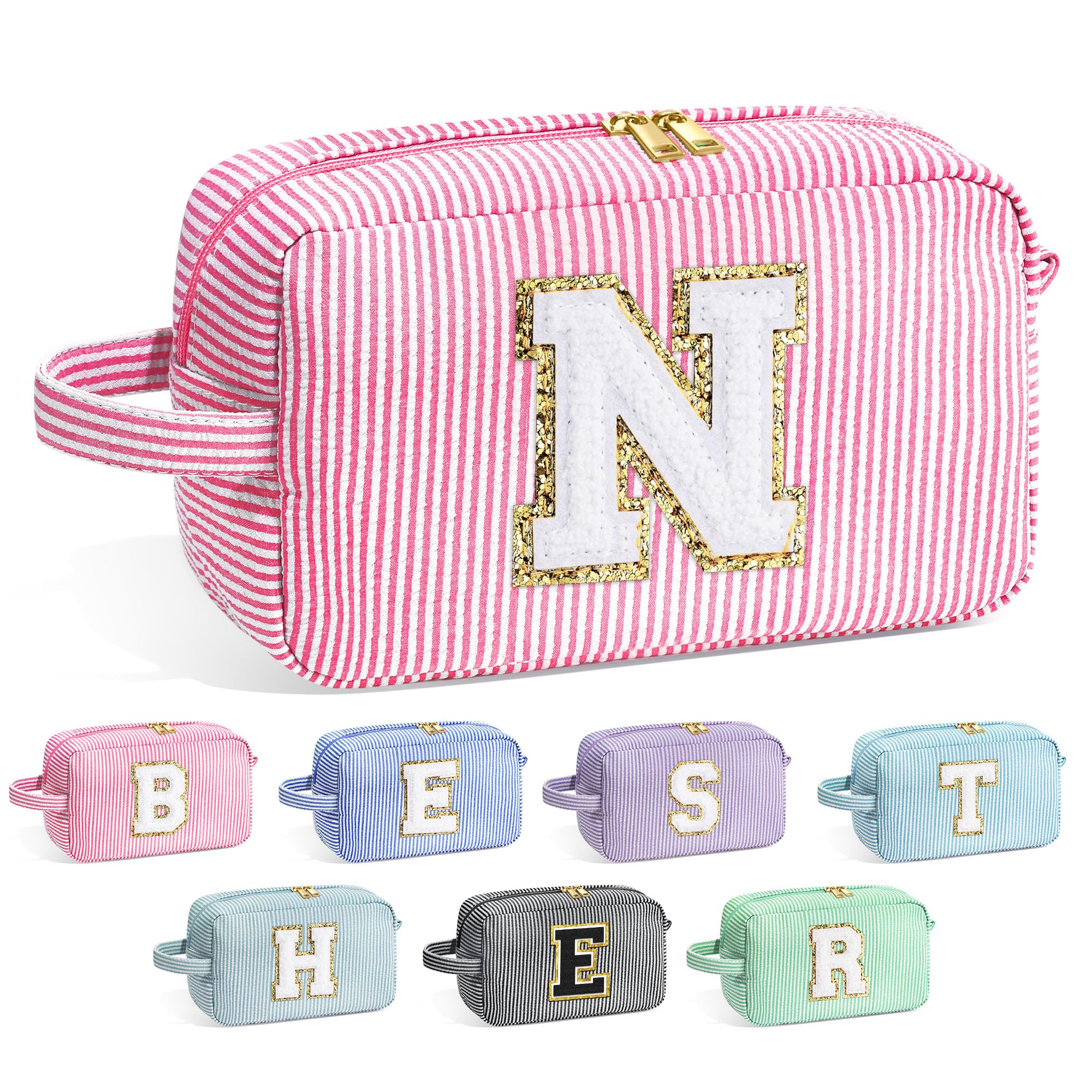 YOOLIFE initial cosmetic bag front letter for personalized identity.