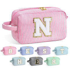 YOOLIFE initial cosmetic bag front letter for personalized identity.