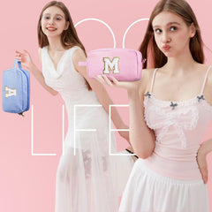 YOOLIFE Initial Cosmetic Bag zipper detail for durable easy-access storage
