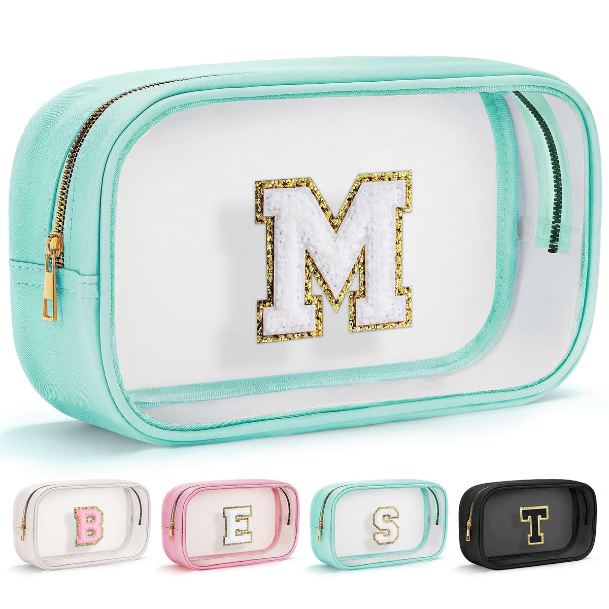 YOOLIFE initial makeup bag with clear design for quick on-the-go organization.