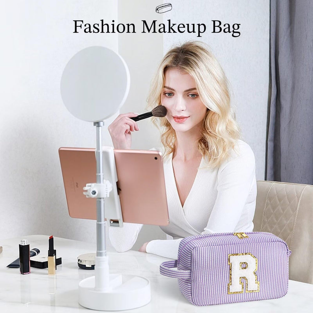 YOOLIFE initial makeup bag purple color option pairs with cute outfits