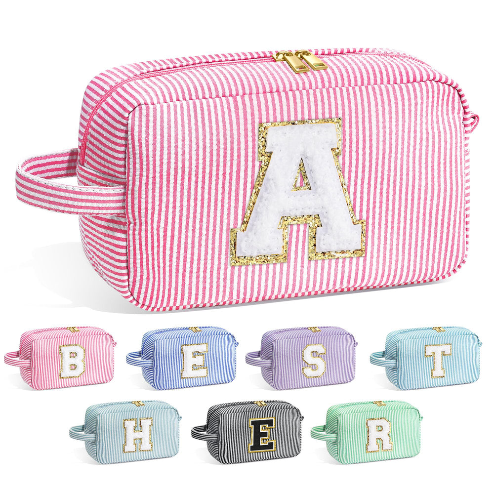 YOOLIFE initial makeup bag front view keeps essentials neatly organized on the go.